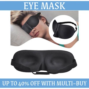 3D Sleep Eye Mask Blackout Soft Padded Sleep Mask Eye Cover Blindfold Travel - Picture 1 of 12
