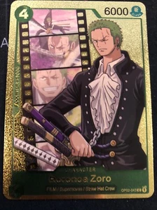 Roronoa Zoro Rare Gold Fan Art One Piece Card - Picture 1 of 4