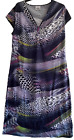 Ascafa Summer Dress UK 14-16 Multicoloured Print Jersey Midi NEW