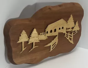 Covered Bridge Carved Wood Art 3D Wall sculpture REM's Originals Franklin PA - Picture 1 of 6