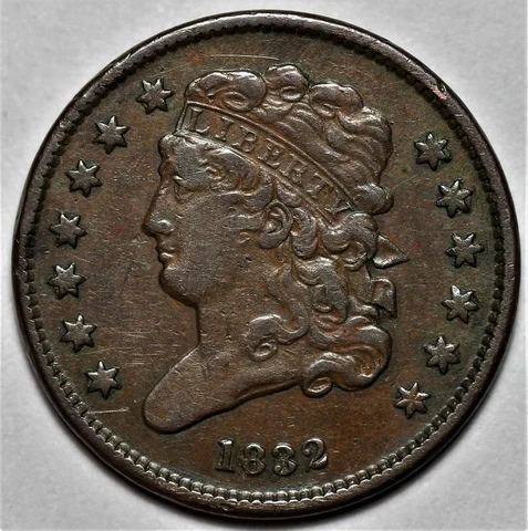 1832 Classic Head Half Cent - Scratches - US 1/2c Copper Penny Coin - L36 Cover