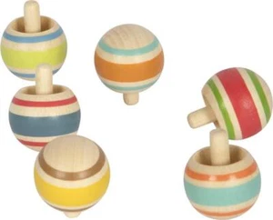 Wendekreisel aus Holz, 6 Stück, Umkehrkreisel, Umdrehkreisel, Stehaufkreisel - Bild 1 von 7