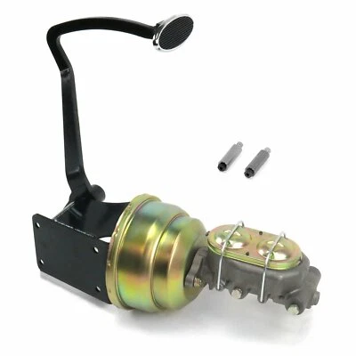 40-48 Chevy 7 Dual Brake Pedal kit Disk/DrumSm Oval Chr Pad rat hot rods - Image 1 of 4