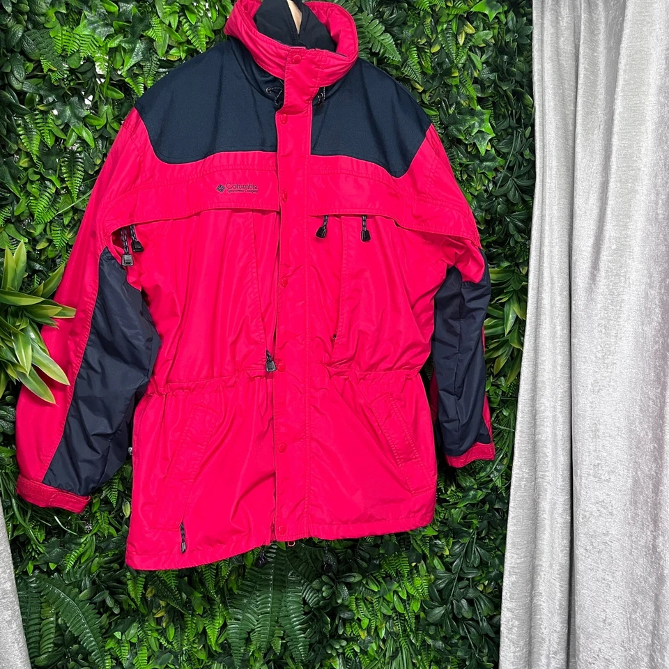 COLUMBIA SPORTSWEAR Jacket Mens M Fleece Line Bugaboo Red Black  Full Zip 2 In 1 - Image 1 of 4
