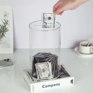 Transparent Piggy Bank Box Clear Delicate Money Saving Jar Birthday Gift ✡ - Picture 1 of 18