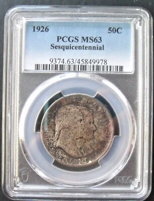 1926 Sesquicentennial  50 C , PCGS  MS 63  ,  nice silver  coin      # 1268 - Image 1 of 4