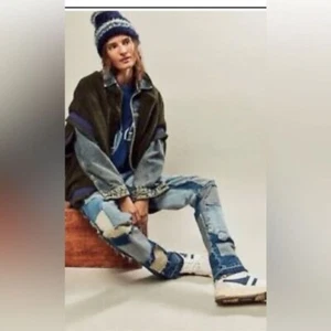 NEU Free People We The Free Bare With Me Patchwork Mid Rise Jeans 25 - Bild 1 von 15