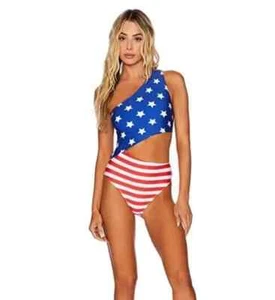 Beach Riot L45204 Celine Damen Badeanzug amerikanische Flagge Größe M - Bild 1 von 10