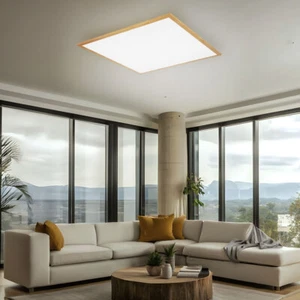 Pannello LED Da Soffitto In Legno Ottica ALU Lampada Illuminazione Camera Ospiti - Foto 1 di 12