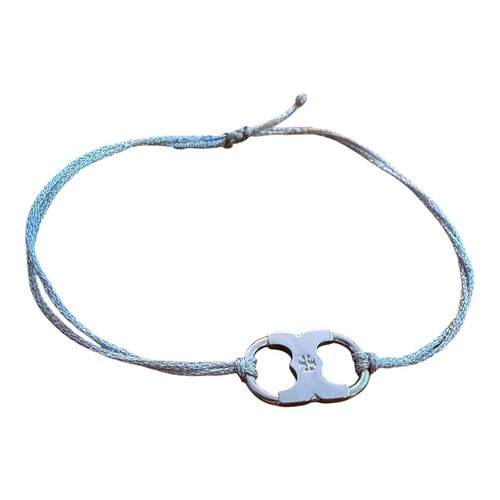 Bracciale Tory Burch Slivertone Abbraccio Ambizione Cord Regolabile Argento Metallizzato