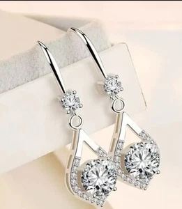 Orecchini pendenti moissanite 4 carati - Foto 1 di 5