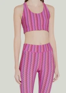 $43 Terez Girls Kids Pink Dynamic DuoKnit Logo Stretch Active Sports Bra Size 14 - Picture 1 of 3