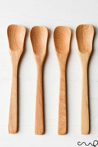 4 cucharas de madera pequeñas hechas a mano cucharas cabeza de pétalo cucharaditas sal de azúcar 14,5 cm únicas - Imagen 1 de 2