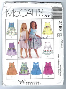 McCalls 2150 Childs Dress Sundress Pattern Size 4 - 6 Cute Summer Dresses - Picture 1 of 2