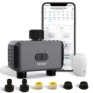 MOES BLE Smart Bewässerungscomputer 2 Ausgängen Automatische Wasserzeitschaltuhr - Bild 1 von 11