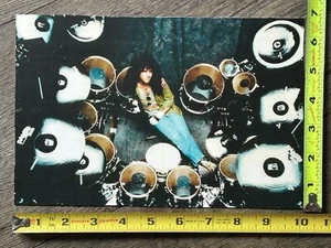 KISS Photo Card ERIC CARR Crazy Nights Black Drumset Vintage Kiss Memorabilia - Picture 1 of 2