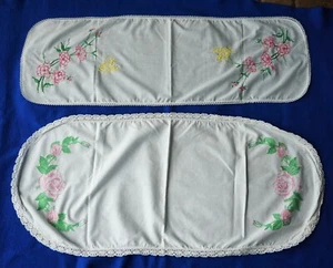 Vintage handbestickte Tischläufer/Kommode Schals 39,5" x 17,5", 38,25" x 12,75" - Bild 1 von 6