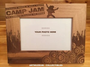 Camp Jam Engraved Wood Picture Frame Rock N Roll Band Photo Musician Gift Music - Picture 1 of 10