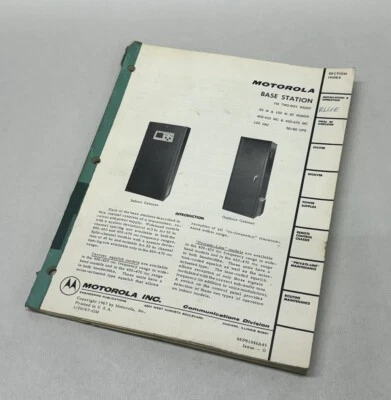 MOTOROLA 1967 Private Line Base Station Two-way FM Radio Manual 68P81046A45 GM - Image 1 of 4