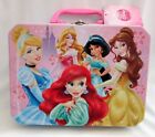 Disney 5 Princesses 7.5" Collectible Hot Pink Tin Lunch Box Lunchbox-new!