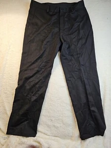 HAGGAR Pantalone Uomo 36x30 Nero Antirughe Comfort Vestibilità Classica Slack Textured  - Foto 1 di 10
