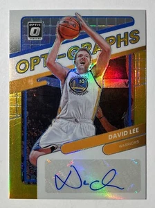 DAVID LEE 2021 PANINI DONRUSS OPTIC BASKETBALL GOLD AUTO /10 WARRIORS NBA CHAMP - Picture 1 of 2