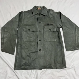 Camicia vintage anni 60 Distressed US Army Trooper Fatigue OG-107 Vietnam Field Utility S - Foto 1 di 8