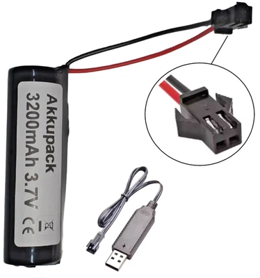 Akkupack 3.7V Lithium Ionen Akku 3500mAh JST Stecker Kabel JST SM 2P/  2 Pin - Bild 1 von 2