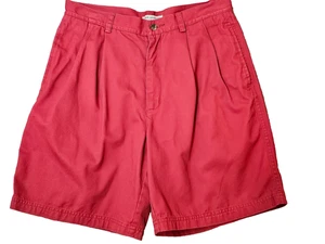 Pantaloncini chino John Ashford uomo plissettati davanti rosso mattone pantaloncini twill taglia 33 - Foto 1 di 5