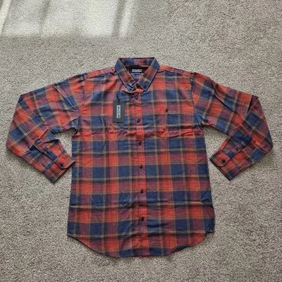 Ezekiel Plaid Flannel Casual Button Down Shirt Mens XL Long Sleeve Dark Blue NWT - Image 1 of 4