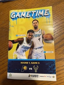 April 29, 2025 Bucks At Pacers Playoff Game Program — Halliburton/Mathurin - Picture 1 of 2