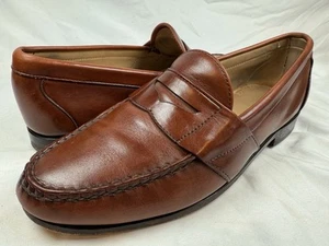 ALLEN EDMONDS Cameron Penny Loafer Pecan Cognac Leather Slip On Shoes MENS 10.5D - Picture 1 of 9