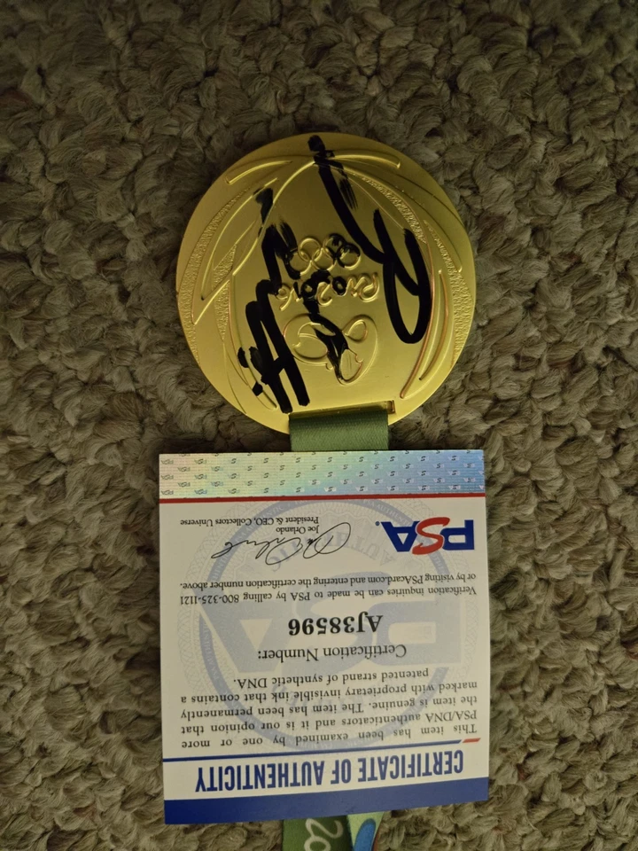 Ryan Lochte 💥 🏅 MEDALHA DE OURO 🏅 💥 Autenticação Automática (PSA) CERTIFICADO DE AUTENTICIDADE - Imagem 1 de 3