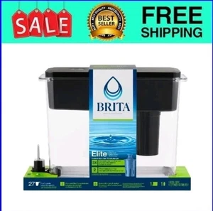 Brita UltraMax 27 Cup Water Dispenser Elite Filter BPA Free Black Large Capacity - Picture 1 of 10