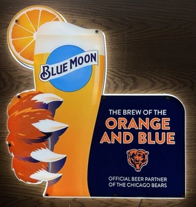 Insegna luminosa a led Blue Moon Chicago Bears - nuova con scatola - Foto 1 di 7