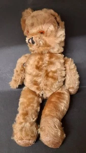 Orsacchiotto in mohair 16" vintage inizio metà XX secolo snodato solo un orecchio. - Foto 1 di 12