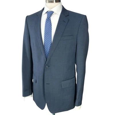 Neiman Marcus Sport Coat Mens 40L Modern Fit Super 120s Navy Blue Wool - Image 1 of 4