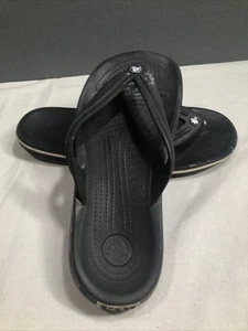 Crocs Black Flip Flops/ Thongs Men’s Size 8 Women’s Size 10 - Picture 1 of 11