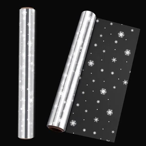  STOBOK Cellophane Wrap 3 Mil Thickness Cellophane Wrap Roll Snowflake Decorated - Picture 1 of 9