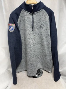 Ducks Unlimited Herren 1/4 Zip Navy Grau Patch Pullover Fleece Jagd - Bild 1 von 6