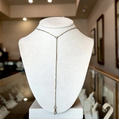 Cadena Lariat vintage de oro de 14K de 1930 Foto 1 de 4