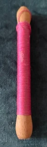 Wooden Spool With Silk Thread Pink Fuchsia - Picture 1 of 3