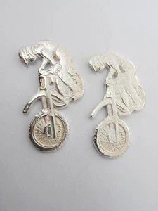 Moto da Cross : Orecchini a lobo in Argento 925 - Motocross - Motociclista - Picture 1 of 7