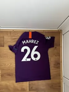 MANCHESTER CITY 2018 2019 THIRD FOOTBALL SHIRT NIKE JERSEY SIZE M Mahrez - Picture 1 of 7