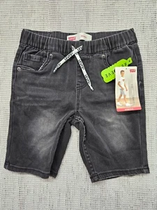 Levi's Boys' Stretch Skinny Taper Pull-On Fit Jean Shorts Size Small Black - Picture 1 of 8