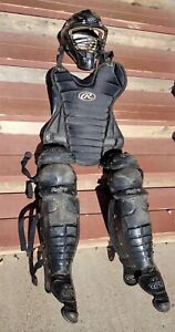 Rawlings Catchers Gear Set Adult Chest Protector, Leg Shin Guards & Mask Helmet
