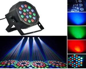 PAR LED RGB FARO FARETTO 18 x 1 Watt DMX STROBO PROGRAMMABILE OFFERTA - Foto 1 di 1