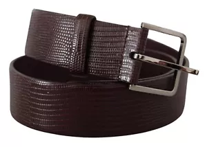 DOLCE & GABBANA Gürtel dunkelbraun Kalbsleder silber Logo Metallschnalle 90 cm/36 Zoll - Bild 1 von 7