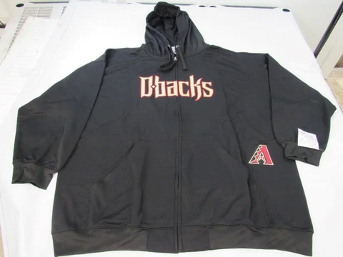 New Arizona Diamondbacks Mens Size 5XL Black Full Zip Jacket Hoodie Cover