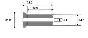 ALUMINIUM STEPPED ANGLED SPACER 20mm OD 52mm long 24mm large od CNC TURNING - Picture 1 of 5